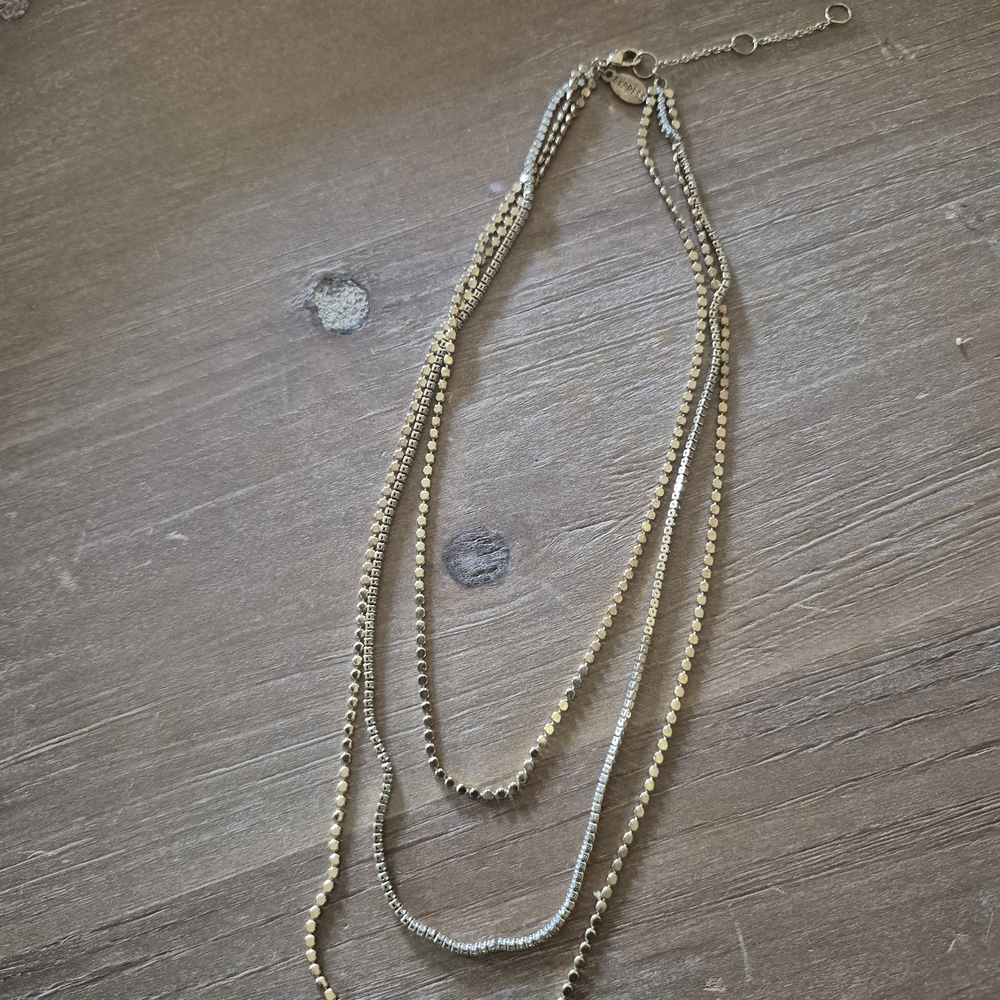 Express Gold and Silver Tone‎ Layered Multi-Chain Necklace